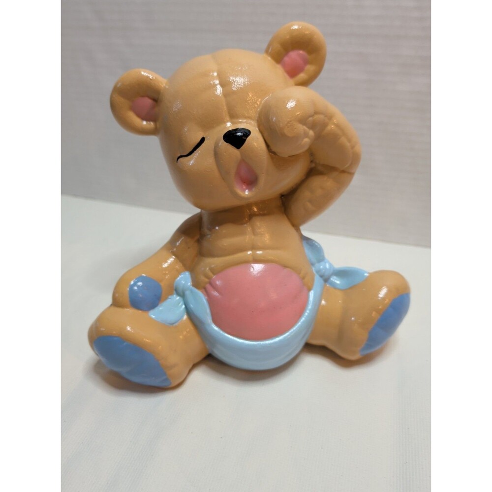 1988 Sleepy Bear Vintage Piggy Bank Kidcore Has Stopper